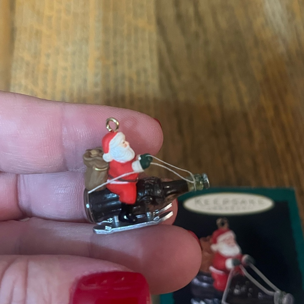 Hallmark Santa riding Coca Cola Sleigh Miniature Ornament- Keepsake - Picture 2 of 5